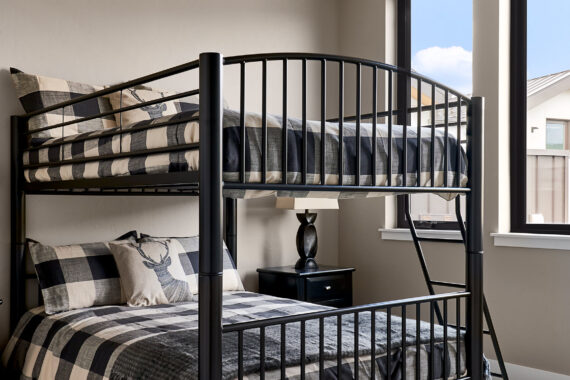Bunk beds in furnished model home